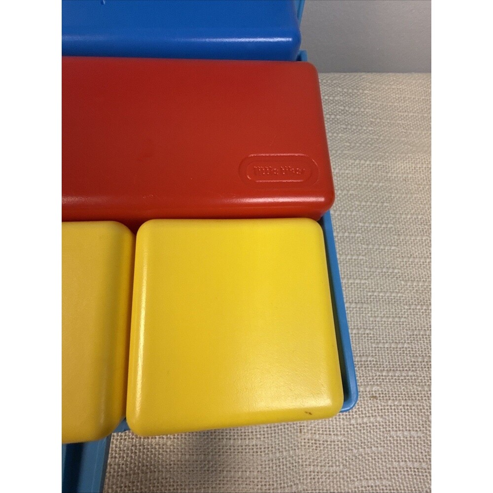 Vtg Little Tikes Carry-A-Long Building Block Case With Blocks 20 Blocks & 1 Car - Picture 14 of 14